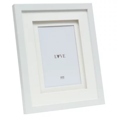 Träram Anna med dubbel passepartout 13x18 cm | vit | Standardglas (2 mm)