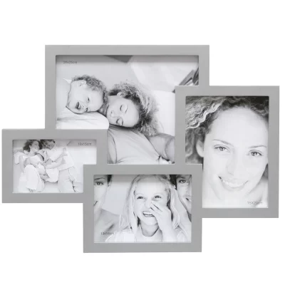 Collage fotolijst Yasmine voor 4 foto's zilver | normaal glas (2 mm)