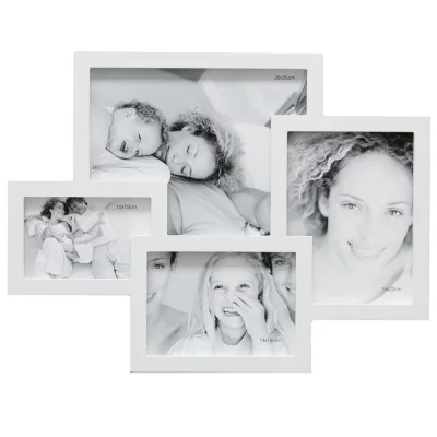 Collage fotolijst Yasmine voor 4 foto's wit | normaal glas (2 mm)