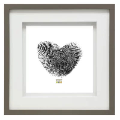 Drewniana rama do obrazu Gabriel z podwójnym passe-partout 20x20 cm | kreci (szary) | szkło standardowe (2 mm)