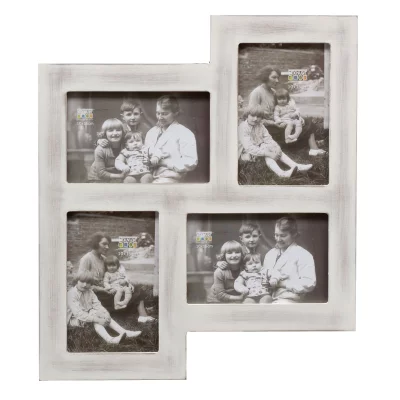 Ramka na zdjęcia kolaż Frank (na 4 zdjęcia) 10x15 cm | biały | szkło standardowe (2 mm)