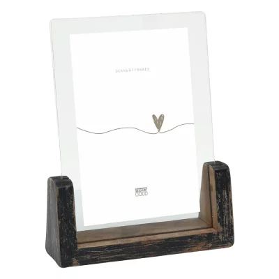 Rustykalny stojak na zdjęcia, pionowy 13x18 cm | czarny | szkło standardowe (2 mm)