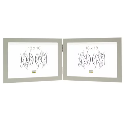 Ramka na dwa zdjęcia Ruben 13x18 cm | szary | szkło standardowe (2 mm)