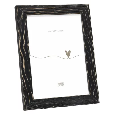 Rama do zdjęć Camille, z postarzanego drewna 15x20 cm | czarny | szkło standardowe (2 mm)
