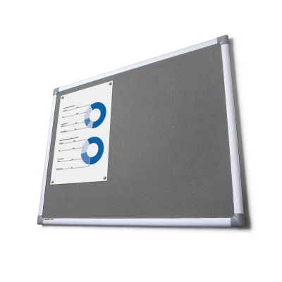 Prikbord met vilt 60x45 cm | grijs