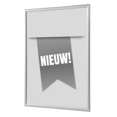 Kliklijst 25 mm, Complete Set inclusief poster: Nieuw (Nederlands / Engels / Duits) 59,4x84,1 cm (A1) | Grijs - Nederlands | kunstglas, gematteerd (1 mm)