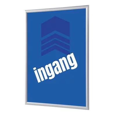Kliklijst 25 mm, Complete Set inclusief poster: Ingang (Nederlands / Engels / Duits) 59,4x84,1 cm (A1) | Blauw - Nederlands | kunstglas, gematteerd (1 mm)