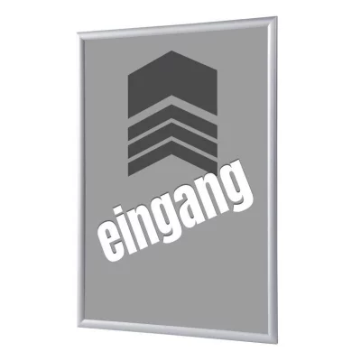 Kliklijst 25 mm, Complete Set inclusief poster: Ingang (Nederlands / Engels / Duits) 59,4x84,1 cm (A1) | Grijs - Duits | kunstglas, gematteerd (1 mm)