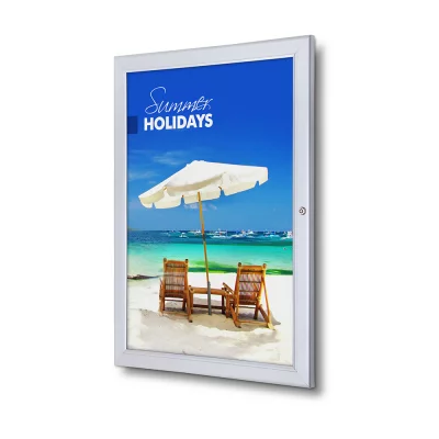 Afsluitbaar vitrine voor affiche Economy 42x59,4 cm (A2) | zilver