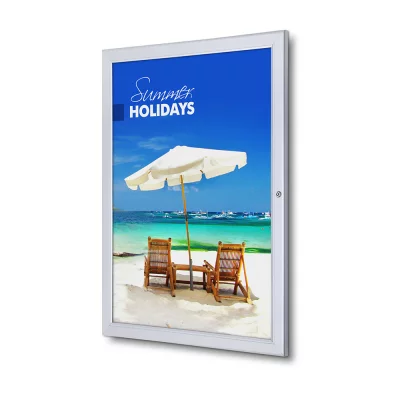 Afsluitbaar vitrine voor affiche Economy 50x70 cm | zilver