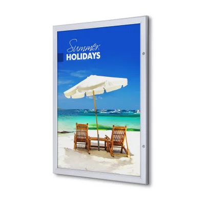 Afsluitbaar vitrine voor affiche Economy 59,4x84,1 cm (A1) | zilver