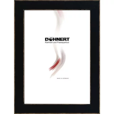Holzrahmen-Zuschnitt Chancery Lane Schwarz | Normalglas (2 mm)