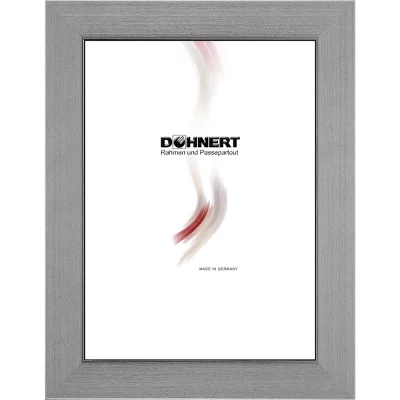 Holzrahmen-Zuschnitt Barnet Silber gebürstet | Normalglas (2 mm)