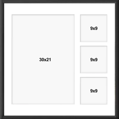 Aluminiowa multiramka na zdjęcia Alicja 40x40 cm (4 Bilder) | czarny | szkło sztuczne (1 mm)
