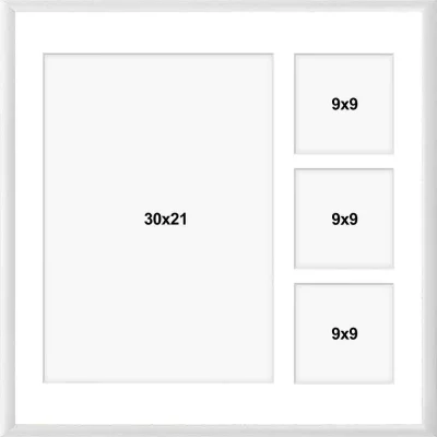 Aluminiowa multiramka na zdjęcia Alicja 40x40 cm (4 Bilder) | biały | szkło sztuczne (1 mm)