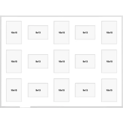 Cornice multipla Alicja in alluminio 60x80 cm (15 Bilder) | bianco | Vetro sintetico (1 mm)