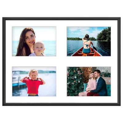 Aluminiowa multiramka na zdjęcia Amelia 30x40 cm (4 Bilder) | czarny | szkło sztuczne (1 mm)