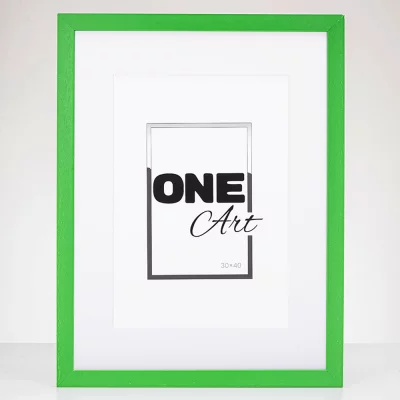 Dřevěný rám Batino s paspartou 29,7x42 cm (21x29,7 cm) | zelená | plexisklo (1mm)