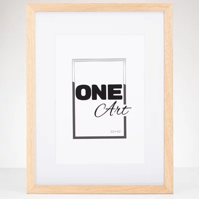 Dřevěný rám Batino s paspartou 29,7x42 cm (21x29,7 cm) | přírodní | plexisklo (1mm)