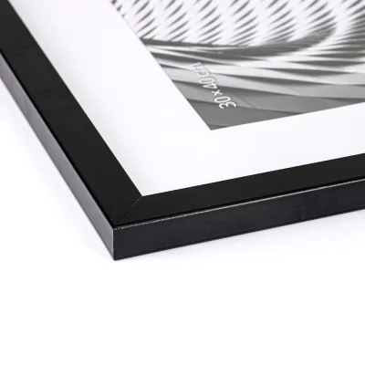 Treramme Hekla (MDF) med passepartout 40x60 cm (30x40 cm) | Svart | Kunstglass (1 mm)