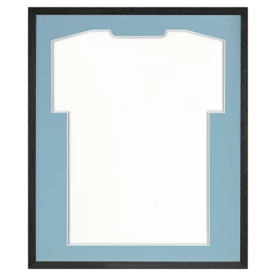 Shirt frame Economy zwart met passe-partout 52,5x62,5 cm | zwart-blauw | kunstglas (1 mm)