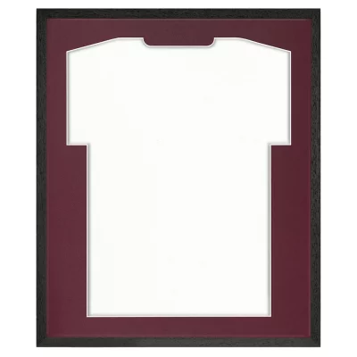 Shirt frame Economy zwart met passe-partout 52,5x62,5 cm | zwart-bordeaux | kunstglas (1 mm)