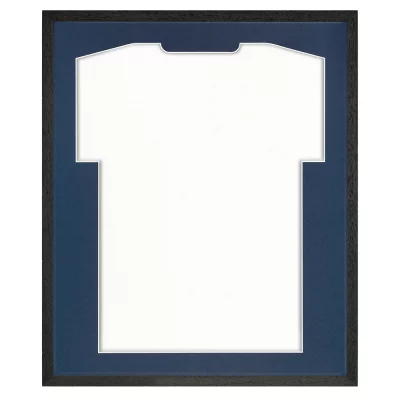 Shirt frame Economy zwart met passe-partout 52,5x62,5 cm | zwart-donkerblauw | kunstglas (1 mm)
