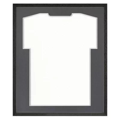 Shirt frame Economy zwart met passe-partout 52,5x62,5 cm | zwart-donkergrijs | kunstglas (1 mm)