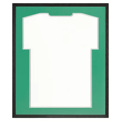 Shirt frame Economy zwart met passe-partout 52,5x62,5 cm | zwart-groen | kunstglas (1 mm)