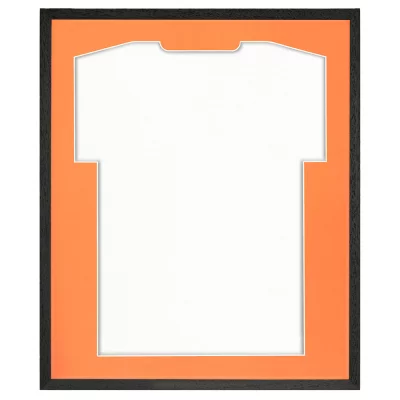 Shirt frame Economy zwart met passe-partout 52,5x62,5 cm | zwart-oranje | kunstglas (1 mm)