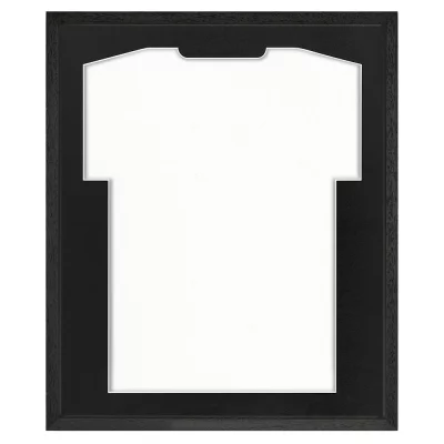 Shirt frame Economy zwart met passe-partout 52,5x62,5 cm | zwart-zwart | kunstglas (1 mm)