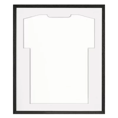 Shirt frame Economy zwart met passe-partout 52,5x62,5 cm | zwart-wit | kunstglas (1 mm)