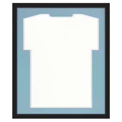 Shirt frame Comfort zwart met passe-partout 53,4x63,4 cm | zwart-blauw | kunstglas (1 mm)