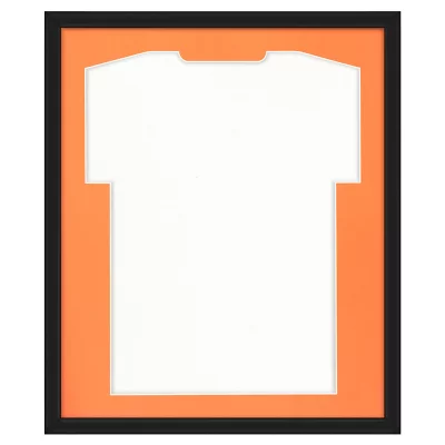 Shirt frame Comfort zwart met passe-partout 53,4x63,4 cm | zwart-oranje | kunstglas (1 mm)