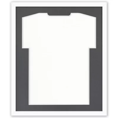 Shirt frame Comfort wit met passe-partout 53,4x63,4 cm | wit-donkergrijs | kunstglas (1 mm)