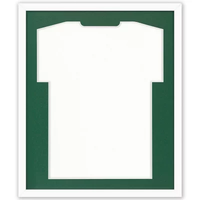 Shirt frame Comfort wit met passe-partout 53,4x63,4 cm | wit-donkergroen | kunstglas (1 mm)