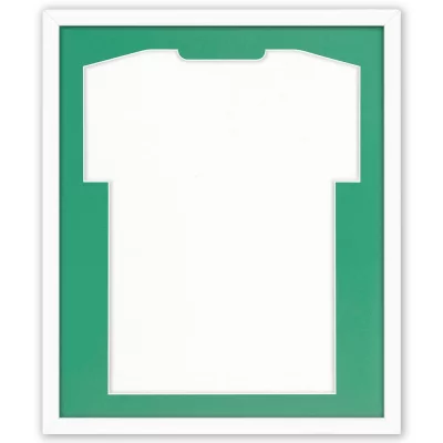 Shirt frame Comfort wit met passe-partout 53,4x63,4 cm | wit-groen | kunstglas (1 mm)