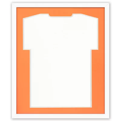 Shirt frame Comfort wit met passe-partout 53,4x63,4 cm | wit-oranje | kunstglas (1 mm)