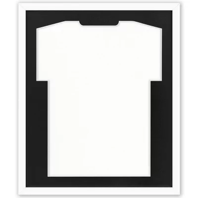Billedramme til trøjer Comfort White med passepartout 53,4x63,4 cm | Hvid-sort | Kunstglas (1 mm)