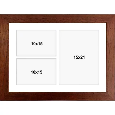 Multi fotolijst van hout Vermont 30x40 cm (3 Bilder) | natuur | kunstglas (1 mm)