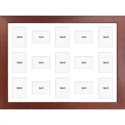 Multi fotolijst van hout Vermont 60x80 cm (15 Bilder) | natuur | kunstglas (1 mm)