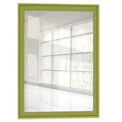 Wandspiegel Salamat 13x13 cm | groen, houtnerf | spiegel (2 mm)