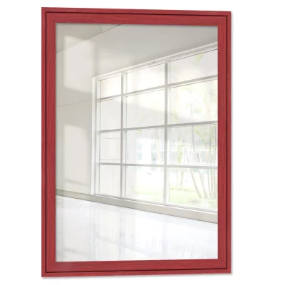 Wandspiegel Salamat 13x13 cm | rood, houtnerf | spiegel (2 mm)