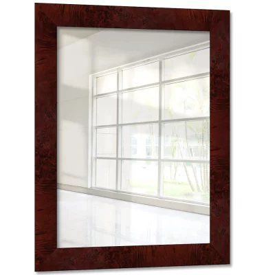 Lustro na ścianę Tonka 80x120 cm | drewno korzenne ciemne | lustro (2 mm)