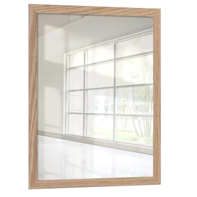 Wandspiegel Mareb 15x15 cm | eik, onbewerkt hout | spiegel (2 mm)
