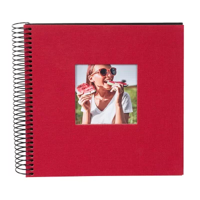 Thumbnail von Spiralalbum Bella Vista mit 40 schwarzen Seiten zum Einkleben, 20x20 cm rot