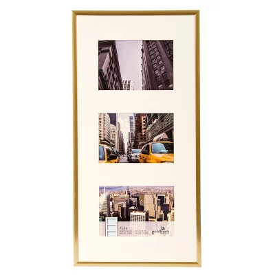 Galleriramme Puro for 3 bilder 3x10x15 cm | Gull | Normalglass (2 mm)