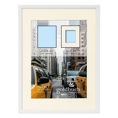 Kunststofframme Puro med passepartout 13x18 cm (9x13 cm) | Hvit | Normalglass (2 mm)