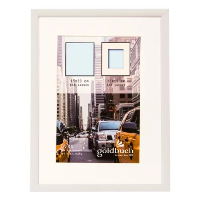 Kunststofframme Puro med passepartout 15x20 cm (10x15 cm) | Hvit | Normalglass (2 mm)