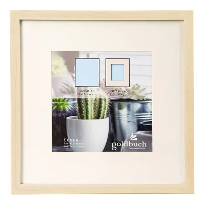 Kunststofframme Cosea med passepartout 30x30 cm (18x18 cm) | Beige | Normalglass (2 mm)